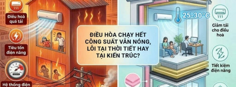 Điều Hòa Chạy Hết Công Suất Vẫn Nóng, Điện Quá Tải Sập Nguồn: Vấn Đề Nằm Ở Thời Tiết Hay Khả Năng Cách Nhiệt Của Công Trình?