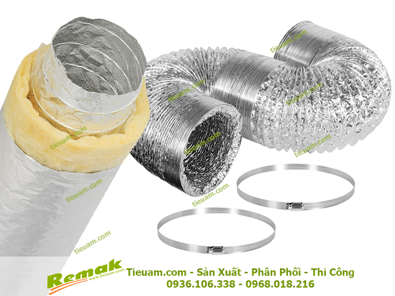 Ống Gió Mềm Bảo Ôn Cách Âm Cách Nhiệt Có Bông Thủy Tinh 0